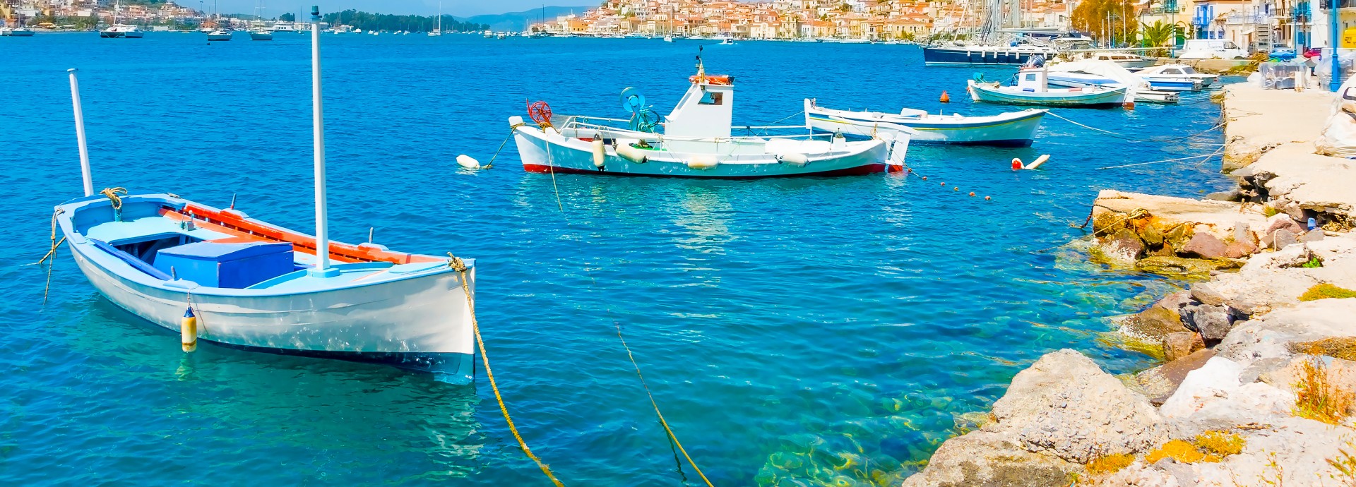 Traditional fishing boats in Poros