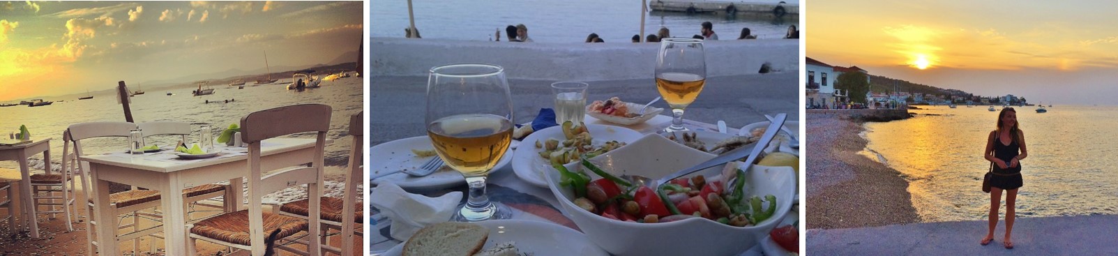 Saronic Foodie Spetses Beachside Taverna Triple Picture